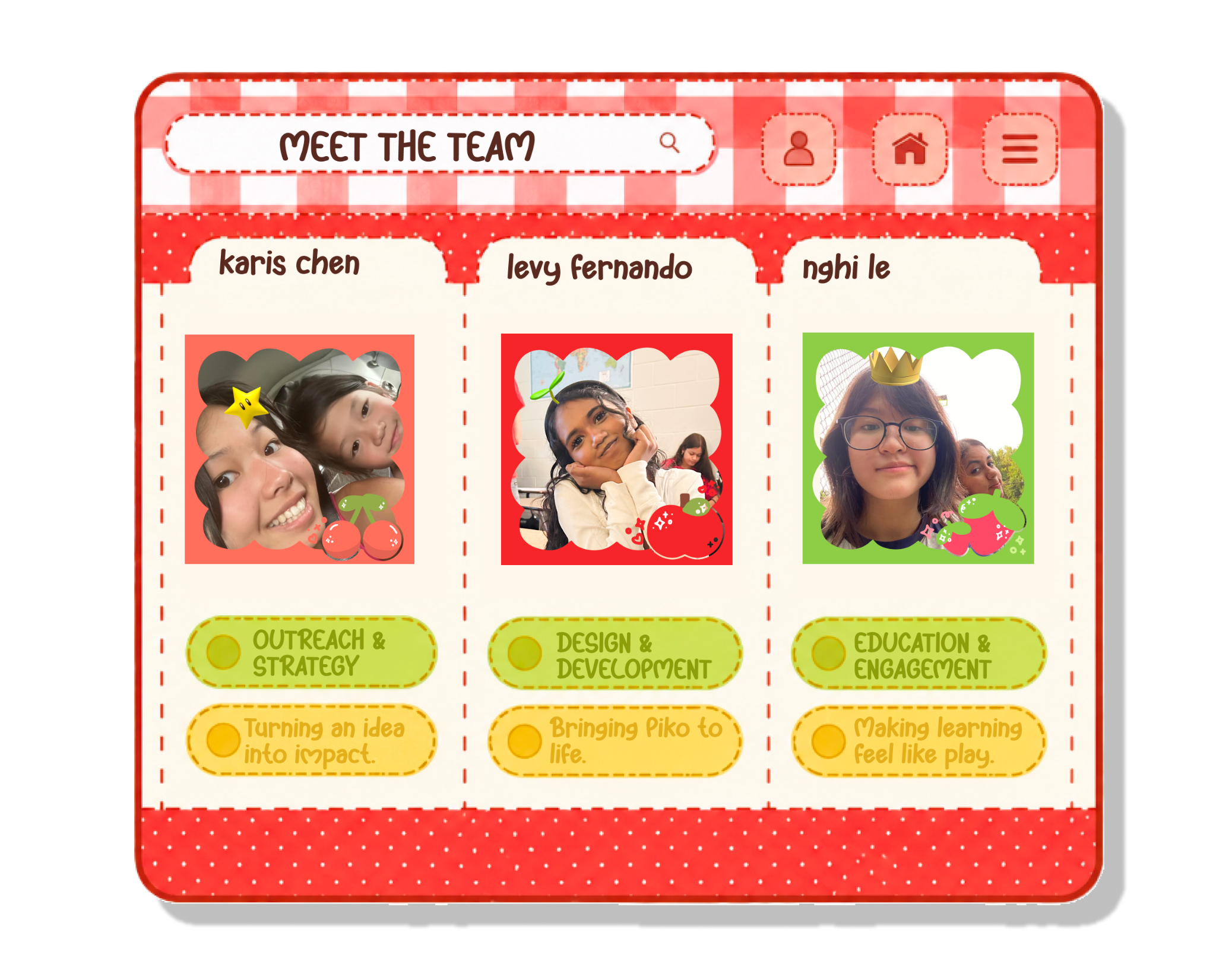 Meet the PIKO team: Karis Chen, Levy Fernando, and Nghi Le
